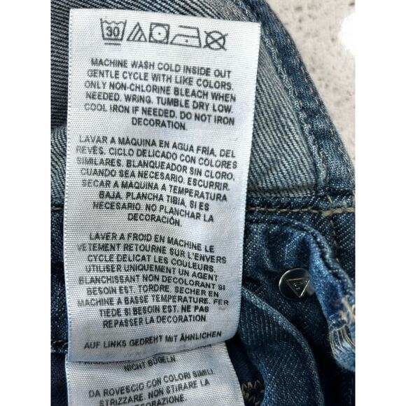 VTG GUESS Los Angeles Women's Overalls Sz 25 Blue Denim Skinny Leg Y2K Carpenter - Picture 12 of 12